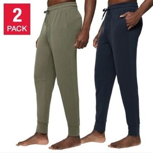 New! Lole Men's Lounge Pants 2 Pack Size Large Blue Green Relaxed Casual Jogger